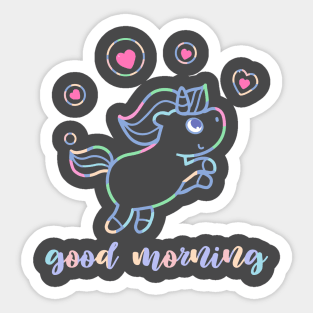 morning unicorn Sticker